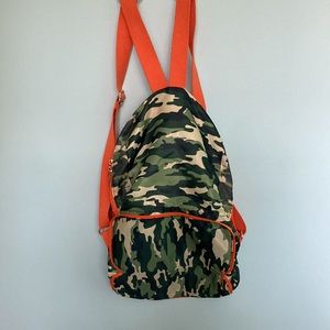 Backpack camouflage orange and green